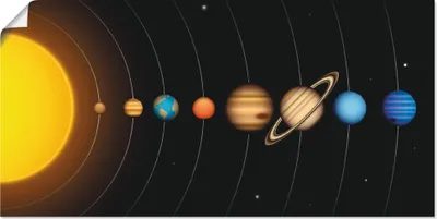 Produktbild von ARTland Poster Vector Sonnensystem mit Planeten Größe: 60x30 cm