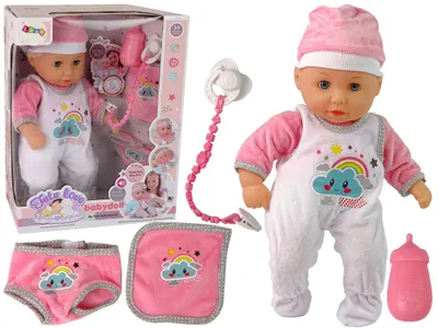 Obrázek produktu pro Baby Doll Sound dudlík Bib Pink White Cloud Pyžamko