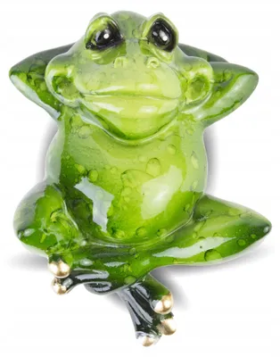 Produktbild von Dekorative Froschfigur mit Goldakzenten für Zimmergeschenk