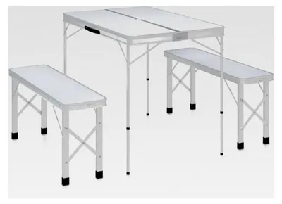 Produktbild von Klappbarer Campingtisch mit 2 Sitzbänken für Garten und Picknick