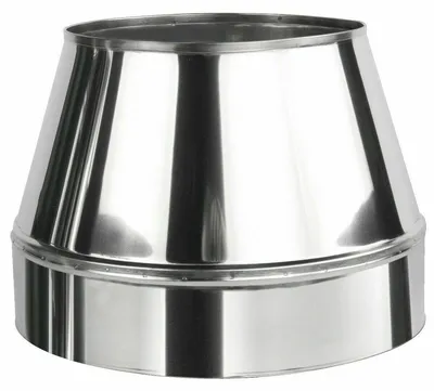 Produktbild von BirnePower Edelstahl Mündungsabschluss Ø130/200mm - Abströmhaube Doppelwandig Isoliert Schornstein Abgasrohr Rauchrohr Ofenrohr Endstück