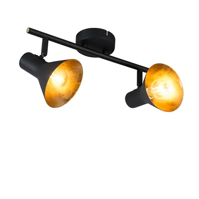 Produktbild von Trio Leuchten Landhaus / Vintage / Rustikal Deckenstrahler Magno 2-flammig schwarz / Innenbeleuchtung / Wohnzimmerlampe / Schlafzimmer / Küche Stahl Rund LED geeignet E14 Max. 2 x 28 Watt