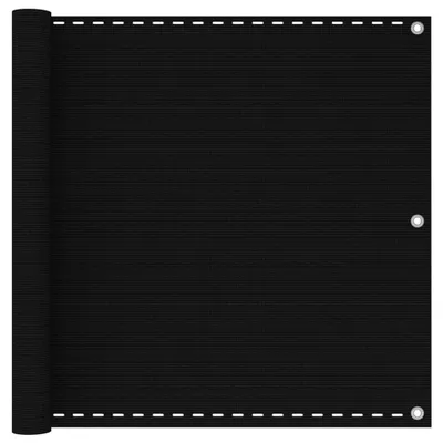 Image de vidaXL Pare-vue balcon noir 90x500 cm HDPE