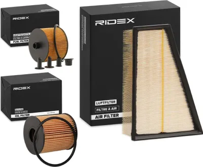 Produktbild von RIDEX Filterset Inspektionspaket Filtersatz für FORD MONDEO IV Turnier (BA7) S-MAX (WA6) GALAXY (WA6) MONDEO IV (BA7) MONDEO IV Stufenheck (BA7)