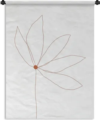 Produktbild von MuchoWow® Wandteppich Wandbehang Minimalismus - Blumen - Linienkunst 60x80 cm Tapisserie Dekoration Wandtuch - Decke - Wandtücher - Wohne