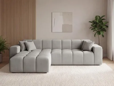 Produktbild von GrainGold Ecksofa L-Form Loopo Links - Moderne Ecksofa, Wohnzimmer Sofa - Eckcouch Grau (Komodo 20)