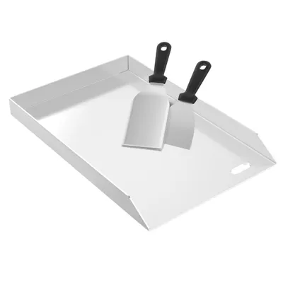 Produktbild von JOIEYOU Garten Grillplatten 4mm Dicke Massive Stahl Grill Blech mit 2 Grillspachtel Universelle Griddleplatte für Gas-& Kohlegrill Plancha Grillschalen für Camping Strand Party (30x45x4cm)