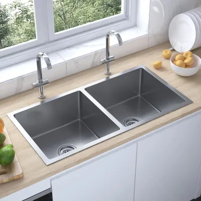 Produktbild von The Living Store Handgemachte Einbauspüle Edelstahl