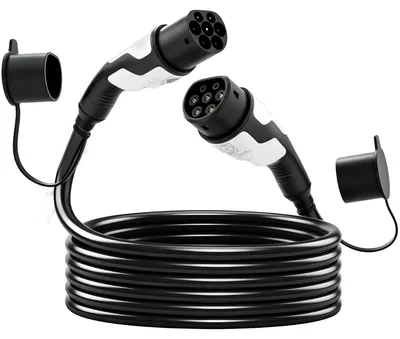 Produktbild von Typ 2 EV Ladekabel, 11 kW, 16 A, Mode 3, 3-Phasen, 5 m – Verlängerungskabel für Elektroautos & Plug-in-Hybride