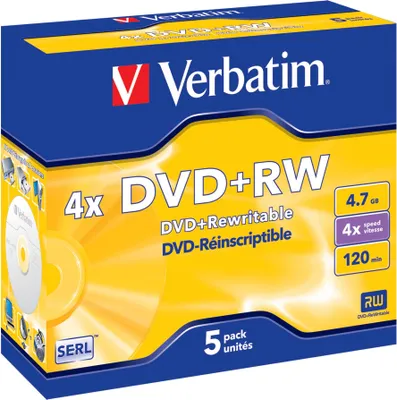 Immagine prodotto di Verbatim DataLifePlus - 5 x DVD+RW - 4.7 GB 4x - Jewel Case (Schachtel)
