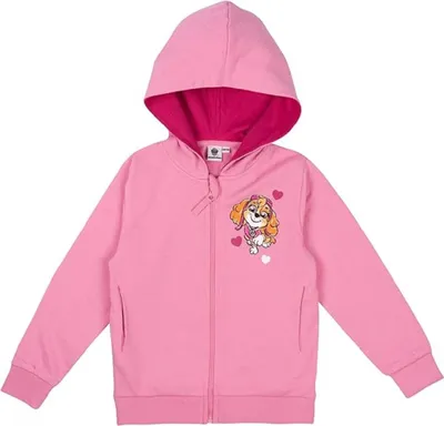 Immagine prodotto di Felpa Paw Patrol per bambina - Felpa rosa con cappuccio e zip 122/128