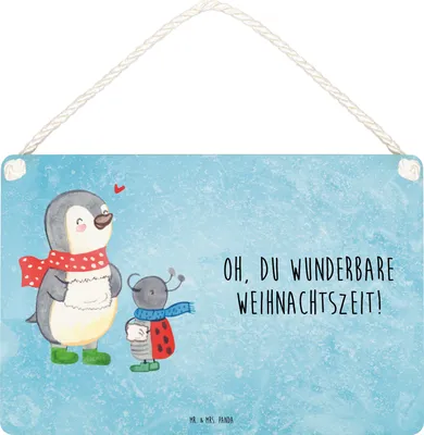 Produktbild von Mr. & Mrs. Panda Schild Smörle Winterzeit DIN A4 - Eisblau - Geschenk, Weihnachtszeit, kleine aufmerksamkeit, Türschild, Weihnachten Grüße, Deko, Holzschild, wandtafel