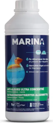 Produktbild von Marina Ultra Hochkonzentriertes Anti-Algenmittel - Algenschutz, Verhinderung / Vorbeugen von Algenwachstum im Pool - Hohe Effizienz niedrige Dosierung