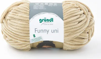 Produktbild von Gründl Chenillegarn Funny uni,100g/120m,Babywolle,100% Polyester,Häkel-und Strickgarn Beige (19)