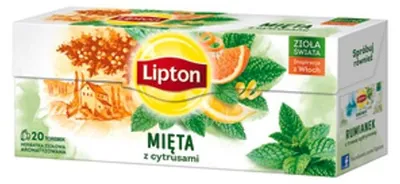 Zdjęcie produktu dla Herbata ziołowa Citrus Mint Lipton 20 torebek
