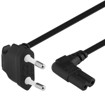 Obrázok produktu pre Napájací kábel PremiumCord 230V k magnetofónu so zahnutými konektormi 0,75 m