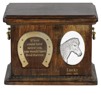 Produktbild von Islandpferd - Eine Urne für die Asche eines Pferdes, eine Urne für ein Pferd mit Foto, personalisierte Tierasche-Box von Art-Dog.