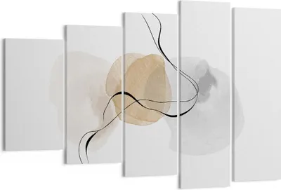 Produktbild von Bild auf Leinwand - Leinwandbild - 5 Teile - Abstrakt minimalistisch Aquarell - 150x100cm - Wand Bild - Wanddeko - Wandbilder - Leinwanddruck - Bilder - Wanddekoration - Leinwand bilder EG150x100-4827