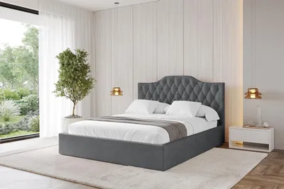 Produktbild von ALTDECOR Polsterbett mit Bettkasten - FALIO - 200x200 - Dunkelgrau - Bett ohne Matratze, Doppelbett mit Stauraum und Latternrost, Boxbett mit Kopfteil