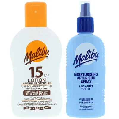 Immagine prodotto di Malibu SPF15 Balsamo impermeabile 200 ml + balsamo spray dopo abbronzatura 200 ml