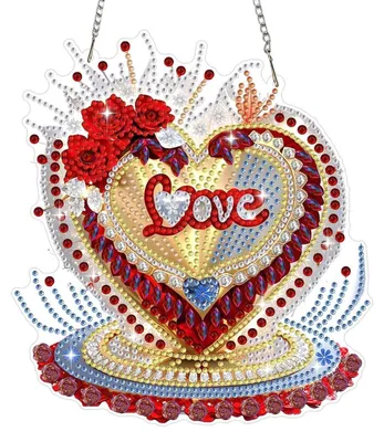 Immagine prodotto di Collana con ciondolo a forma di coppia innamorata, decorata con motivi floreali, ideale per la decorazione di finestre, perfetta per San Valentino. Set per la creazione di ornamenti da appendere