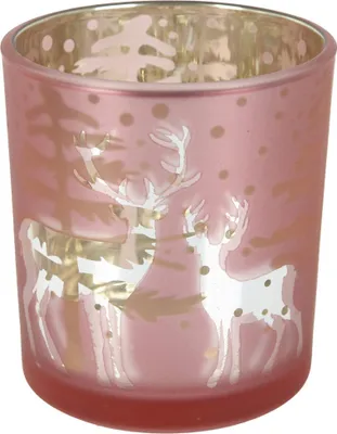 Produktbild von TrendLine Kerzenhalter aus Glas Ø 7 x 8 cm rot