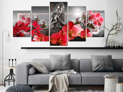 Produktbild von BUDDHA BLUMEN ORCHIDEE Acrylglasbild Modern Wandbild Glasbild Bild p-A-0039-k-m