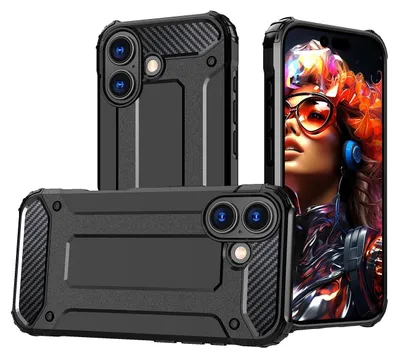 Obrázok produktu pre Puzdro Hybrid Armor pre iPhone 17 – odolné – čierne