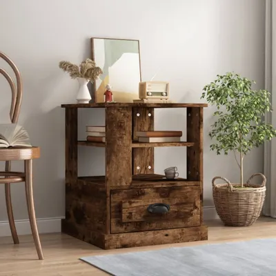Produktbild von The Living Store Beistelltisch Räuchereiche 50x50x60 cm Holzwerkstoff