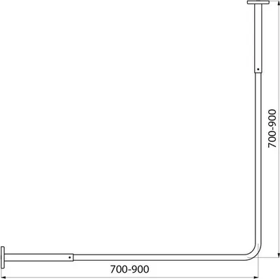 Immagine prodotto di Binario per tende Delabie EVers. estensibile 700-900 mm, acciaio inox pol.