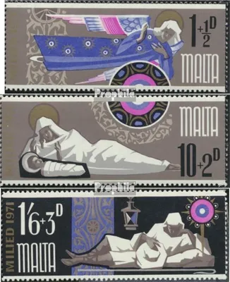 Produktbild von Briefmarken Malta 1971 Mi 433C-435C (kompl.Ausg.) postfrisch Weihnachten