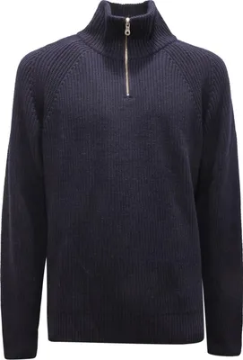 Imagen del producto de 1724AZ - Suéter de hombre Brooksfield, mezcla de lana, con cremallera frontal