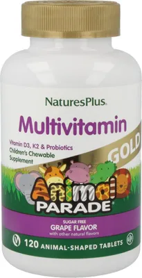 Produktbild von Natures Plus Animal Parade GOLD Multivitamin – 120 Kautabletten, Grape