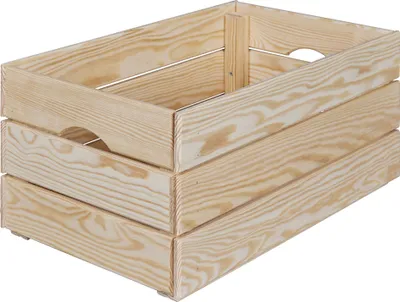 Produktbild von FURNARO Holzkiste Aufbewahrungsbox stapelbar Thea M Kiefer natur 51 x 31,5 x 23 cm