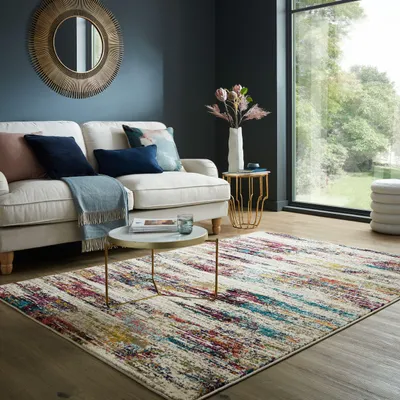 Produktbild von Teppich Kurzflor Abstrakt Modern, Wohnzimmer Multicolor Rechteckig 200x290 | 100% Polypropylen