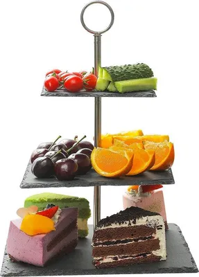 Produktbild von Famanu Etagère Dreistufig - Schwarz aus Schiefer