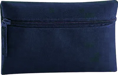 Produktbild von Quadra Classic Federtasche Stiftmappe Federmappe mit Reißverschluss BC3782 (Einheitsgröße) (Marineblau)