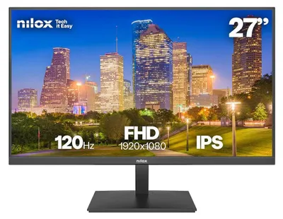 Zdjęcie produktu dla Nilox MONITOR 27 IPS 120 HZ HDMI Y DP, 68,6 cm (27"), 1920 x 1080 px, Full HD, LCD, 4 ms, Czarny