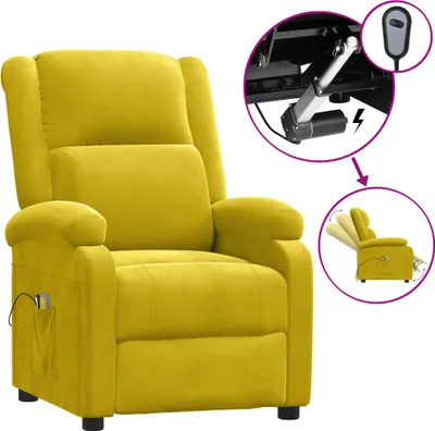 Image de Fauteuil électrique de massage Jaune Velours