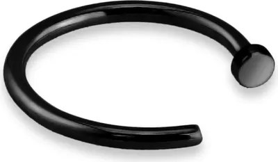 Produktbild von viva-adorno 0,8mm Nasenring Nasenpiercing Piercing Hoop Ring Chirurgenstahl 316L in verschiedenen Farben Z504,schwarz
