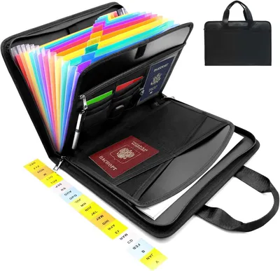 Immagine prodotto di Custodia per documenti A4, con 12 scomparti, con cerniera, per l'ufficio