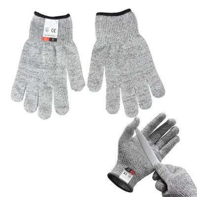 Productafbeelding van Snijbestendige handschoenen voor kinderen, snijbestendige handschoenen, werkhandschoenen voor kinderen, beschermingsniveau 5 en gecertificeerd volgens EN 388 voor gebruik met snijmessen, snijbestendig, geschikt voor kinderen van 3-12 jaar (maat XS (8-12)).