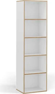 Produktbild von Bücherregal Vicco Tetrix Weiß 40 x 140 cm mit 5 Fächern, Model 56548