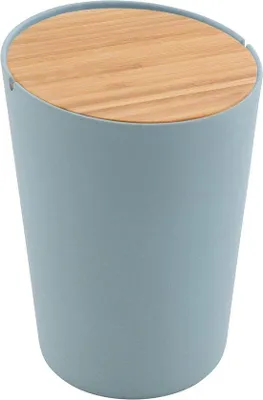 Image de Poubelle de cuisine avec couvercle et grande ouverture - bleue, capacité de 3 litres