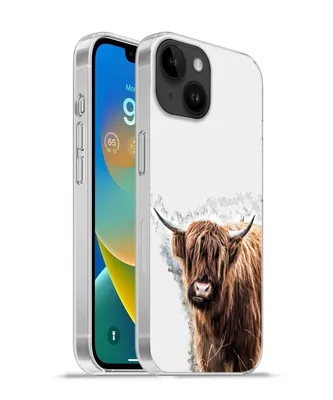 Produktbild von MuchoWow® Handyhülle Schutzhülle Hülle für Apple iPhone 14 - Softcase Schottischer Highlander - Farbe - Grau Silikon Softcase Handy Hülle - Mobiltelefonhülle