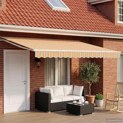 Produktbild von vidaXL Elektrische ausziehbare Markise Blau, Orange, Weiß 4,5 × 3 m