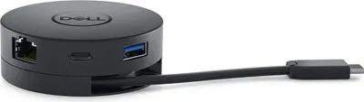 Zdjęcie produktu dla DELL DA300, Przewodowa, USB 3.2 Gen 2 (3.1 Gen 2) Type-C, 10,100,1000 Mbit/s, Czarny, 3840 x 2160 px, Dell