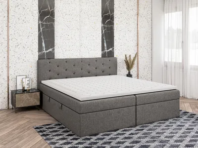 Produktbild von FEDVE Boxspringbett Schlafzimmerbett PEKIN mit 2 Bettkästen, Doppelbett mit Bonell-Matratze und Topper 160x200