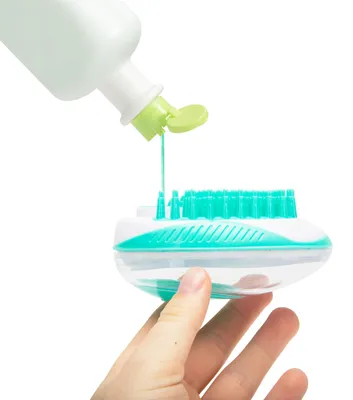 Image de Brosse à shampoing avec distributeur de shampoing - 11,5 x 7,5 x 6 cm