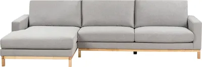 Produktbild von BELIANI 4-Sitzer Ecksofa Rechts Grau Stoffbezug mit Breiten Hohen Armlehnen Hohe Rückenlehne Diecke Sitzkissen Modern Wohnzimmer Stoffsofa